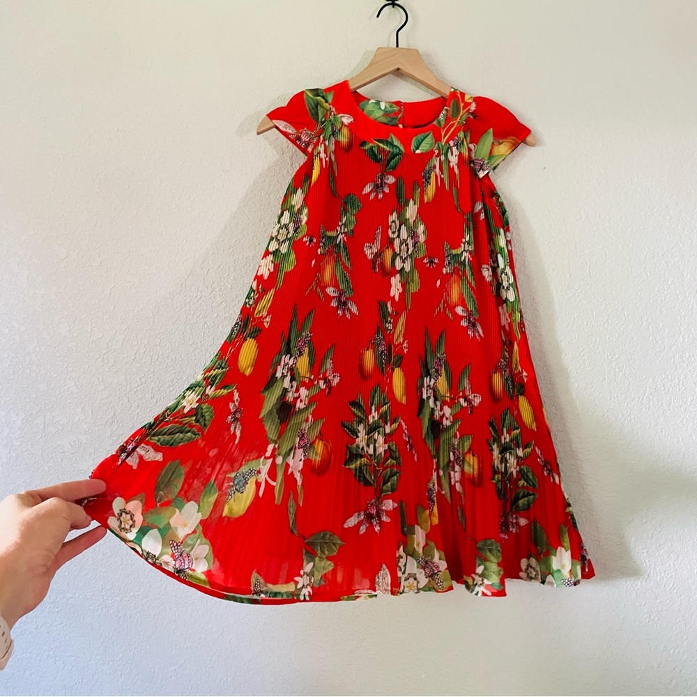 Baker by Ted Baker Lemon Botanical Pleated Mini Dress